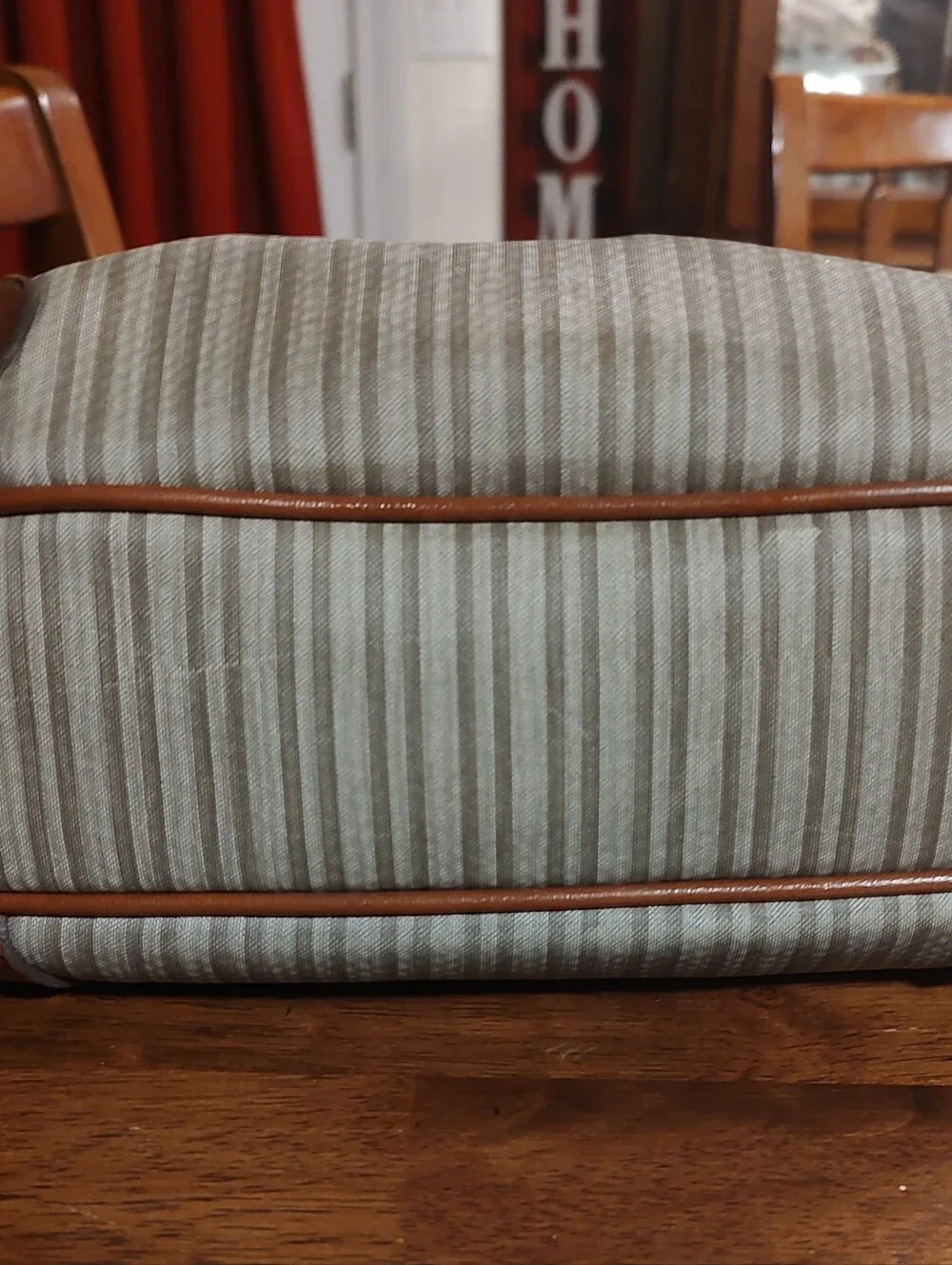 Striped Green & Brown Crossbody Shoulder Bag